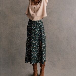 Sezane / Tabata Floral Navy Skirt / 36 / NWOT